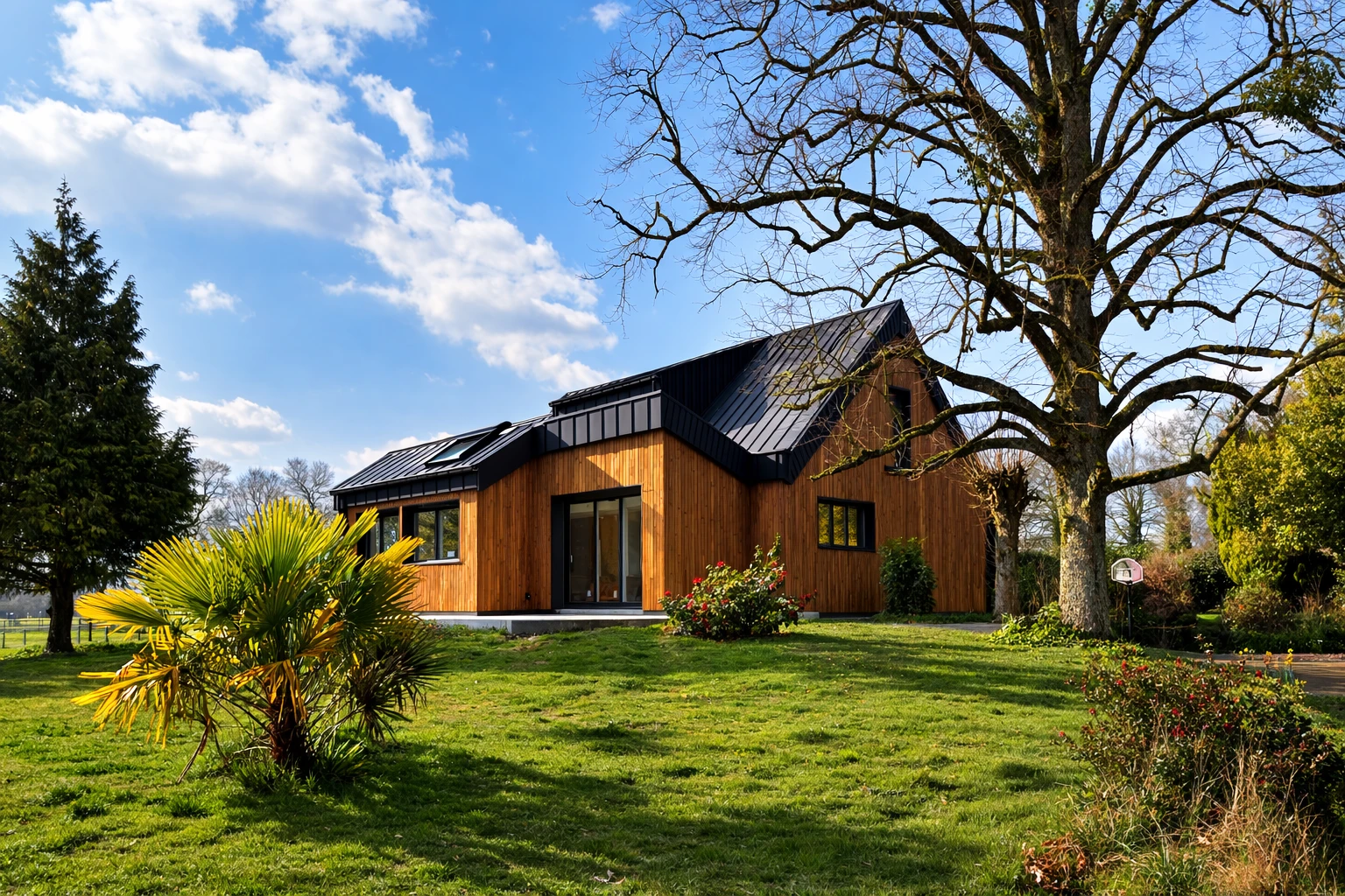 Vue panoramique maison et jardin — Extension A&J M